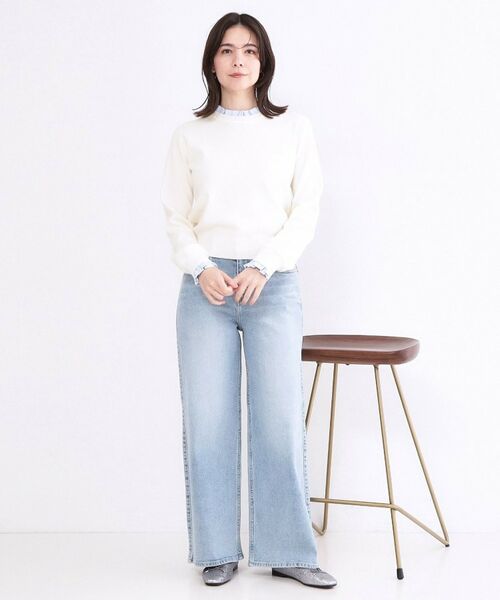 OPAQUE.CLIP / オペーク ドット クリップ ニット・セーター | 襟フリルドッキングニット【洗濯機OK】 | 詳細2