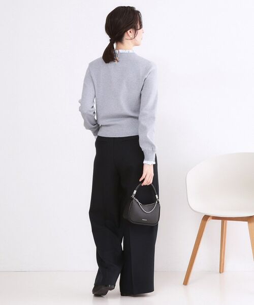 OPAQUE.CLIP / オペーク ドット クリップ ニット・セーター | 襟フリルドッキングニット【洗濯機OK】 | 詳細7