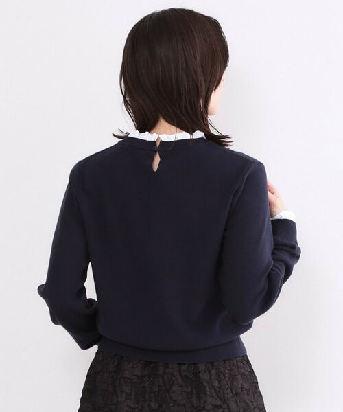 OPAQUE.CLIP / オペーク ドット クリップ ニット・セーター | 襟フリルドッキングニット【洗濯機OK】 | 詳細9
