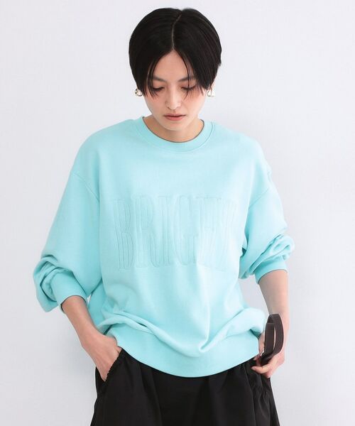 OPAQUE.CLIP / オペーク ドット クリップ カットソー | ロゴ刺繍裏毛トップス【洗濯機OK】（ブルー(091)）