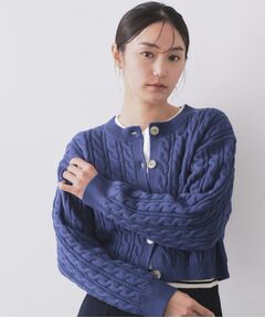 OPAQUE.CLIP / オペーク ドット クリップ カーディガン・ボレロ | ケーブルミドルゲージニットカーディガン【洗濯機OK】