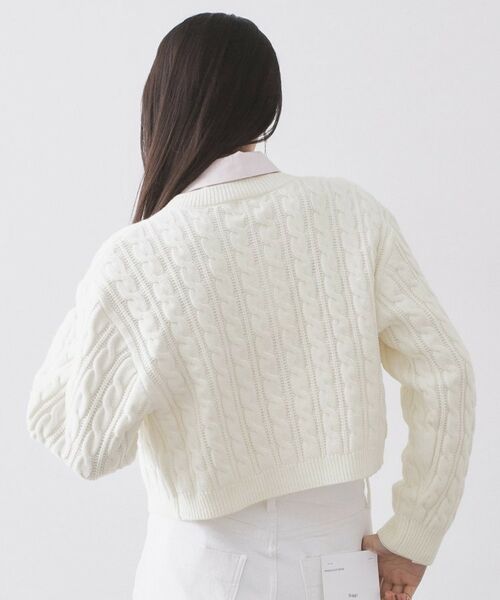 OPAQUE.CLIP / オペーク ドット クリップ カーディガン・ボレロ | ケーブルミドルゲージニットカーディガン【洗濯機OK】 | 詳細1