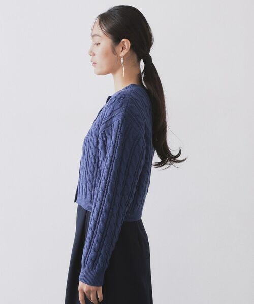 OPAQUE.CLIP / オペーク ドット クリップ カーディガン・ボレロ | ケーブルミドルゲージニットカーディガン【洗濯機OK】 | 詳細14