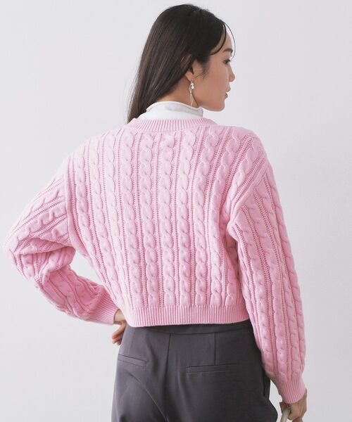 OPAQUE.CLIP / オペーク ドット クリップ カーディガン・ボレロ | ケーブルミドルゲージニットカーディガン【洗濯機OK】 | 詳細5