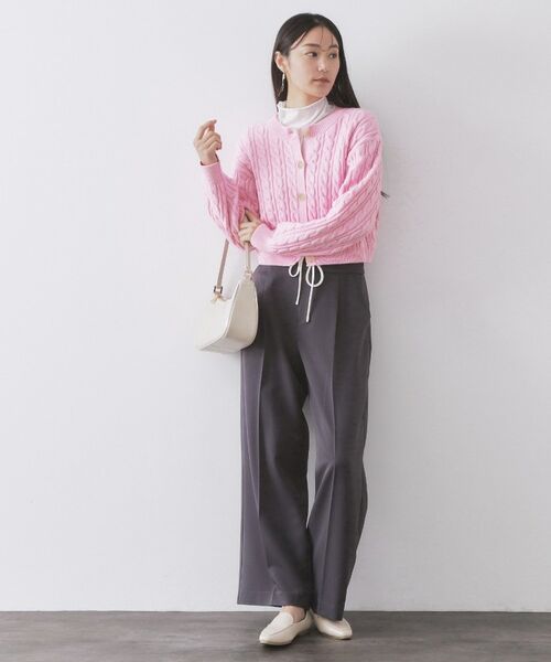 OPAQUE.CLIP / オペーク ドット クリップ カーディガン・ボレロ | ケーブルミドルゲージニットカーディガン【洗濯機OK】 | 詳細6
