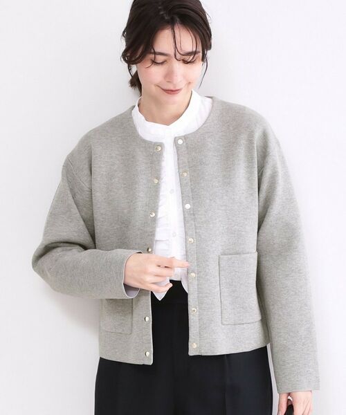 OPAQUE.CLIP / オペーク ドット クリップ カーディガン・ボレロ | スナップボタンニットカーディガン【洗濯機OK】（グレー(012)）