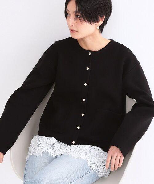 OPAQUE.CLIP / オペーク ドット クリップ カーディガン・ボレロ | スナップボタンニットカーディガン【洗濯機OK】（ブラック(019)）