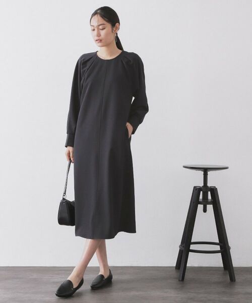 OPAQUE.CLIP / オペーク ドット クリップ ロング・マキシ丈ワンピース | タックデザインAラインワンピース【洗濯機OK】 | 詳細7