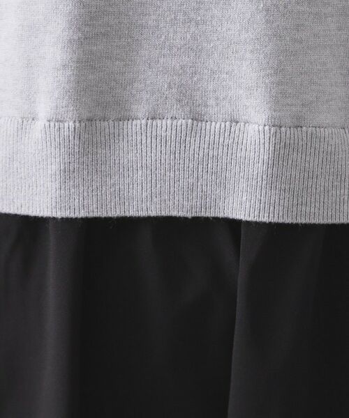 OPAQUE.CLIP / オペーク ドット クリップ ロング・マキシ丈ワンピース | ダブルポロ衿ニットドッキングワンピース【洗濯機OK】 | 詳細4