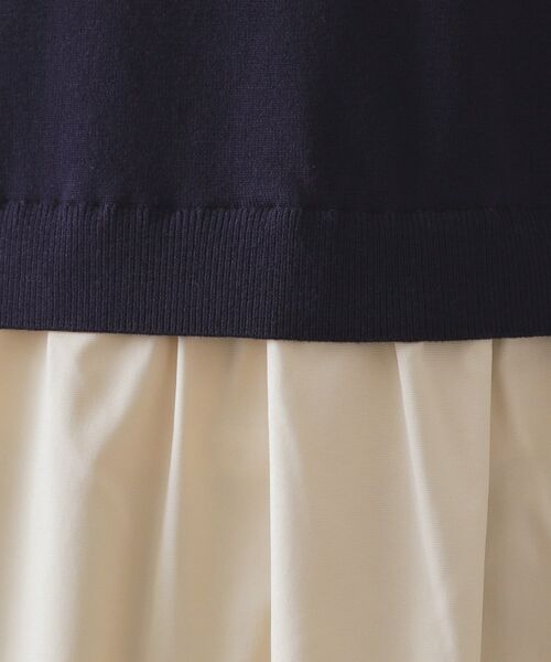OPAQUE.CLIP / オペーク ドット クリップ ロング・マキシ丈ワンピース | ダブルポロ衿ニットドッキングワンピース【洗濯機OK】 | 詳細8