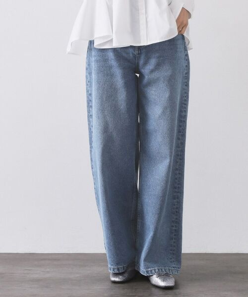 OPAQUE.CLIP / オペーク ドット クリップ デニムパンツ | ストレートデニムパンツ【洗濯機OK】《S～LL》（ブルー(092)）