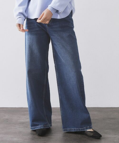 OPAQUE.CLIP / オペーク ドット クリップ デニムパンツ | ストレートデニムパンツ【洗濯機OK】《S～LL》（ブルー(093)）