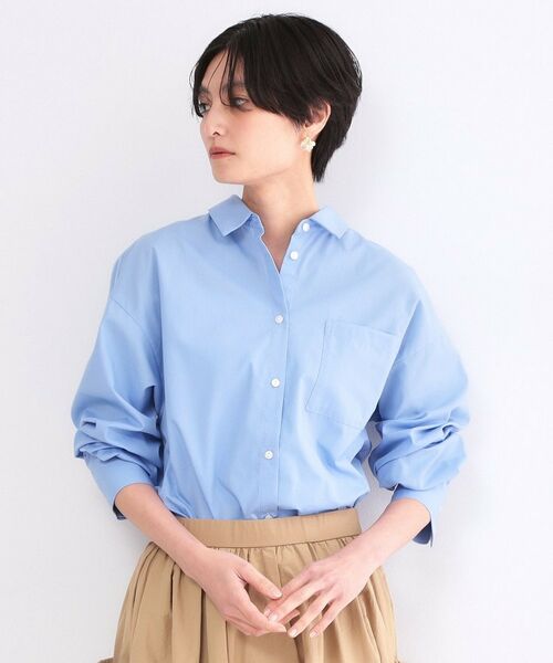 OPAQUE.CLIP / オペーク ドット クリップ シャツ・ブラウス | レギュラーカラーシャツ／ストライプアソート【洗濯機OK】（ブルー(091)）