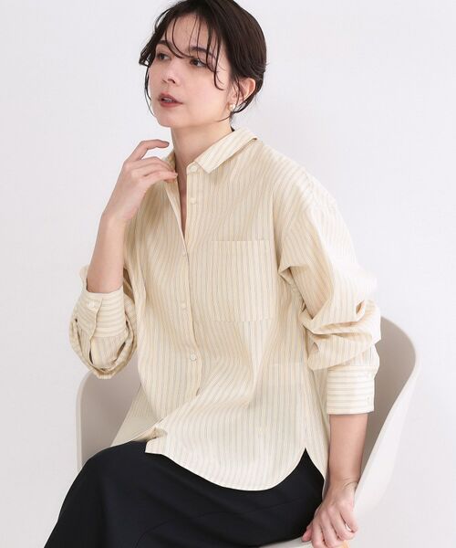 OPAQUE.CLIP / オペーク ドット クリップ シャツ・ブラウス | レギュラーカラーシャツ／ストライプアソート【洗濯機OK】（イエロー(331)）