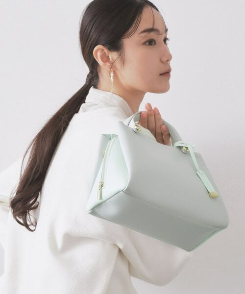 OPAQUE.CLIP / オペーク ドット クリップ ショルダーバッグ | 【2WAY】バイカラーミドルボストンバッグ（ライトグレー(511)）