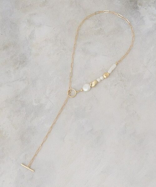 OPAQUE.CLIP / オペーク ドット クリップ ネックレス・ペンダント・チョーカー | パール調ビーズ×メタル チェーンネックレス | 詳細1