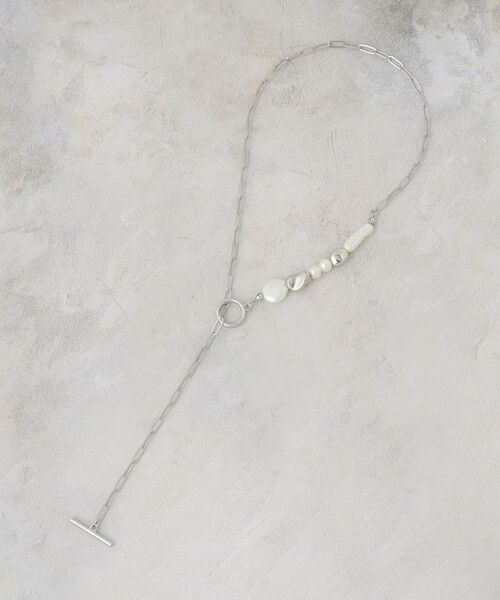 OPAQUE.CLIP / オペーク ドット クリップ ネックレス・ペンダント・チョーカー | パール調ビーズ×メタル チェーンネックレス（シルバー(006)）