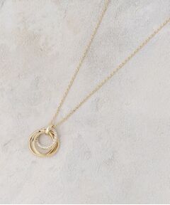 OPAQUE.CLIP / オペーク ドット クリップ ネックレス・ペンダント・チョーカー | メタル×ビジュー3連リング ネックレス