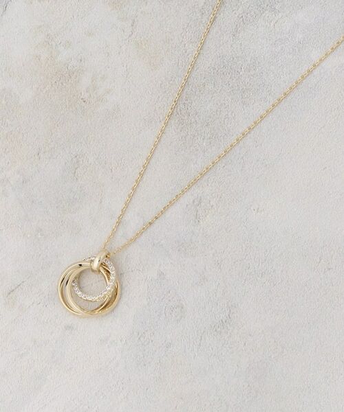 OPAQUE.CLIP / オペーク ドット クリップ ネックレス・ペンダント・チョーカー | メタル×ビジュー3連リング ネックレス | 詳細1