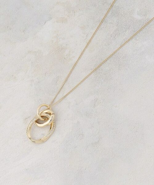OPAQUE.CLIP / オペーク ドット クリップ ネックレス・ペンダント・チョーカー | メタルオーバル×2連リング ロングネックレス | 詳細1