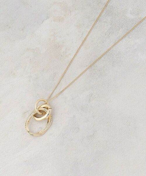 OPAQUE.CLIP / オペーク ドット クリップ ネックレス・ペンダント・チョーカー | メタルオーバル×2連リング ロングネックレス（ゴールド(007)）