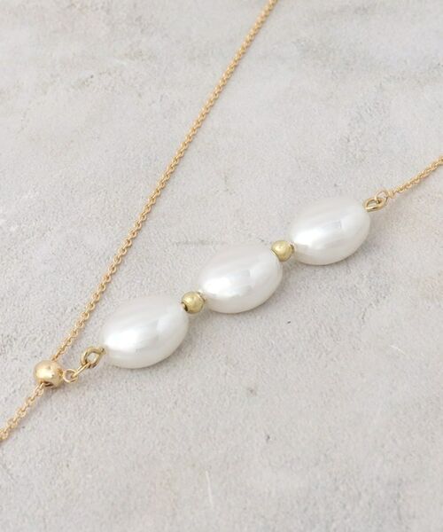OPAQUE.CLIP / オペーク ドット クリップ ネックレス・ペンダント・チョーカー | 3連パール調ビーズデザインネックレス | 詳細2