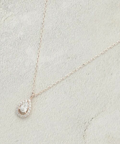OPAQUE.CLIP / オペーク ドット クリップ ネックレス・ペンダント・チョーカー | ミニビジューしずくデザイン ネックレス（ピンクゴールド(005)）