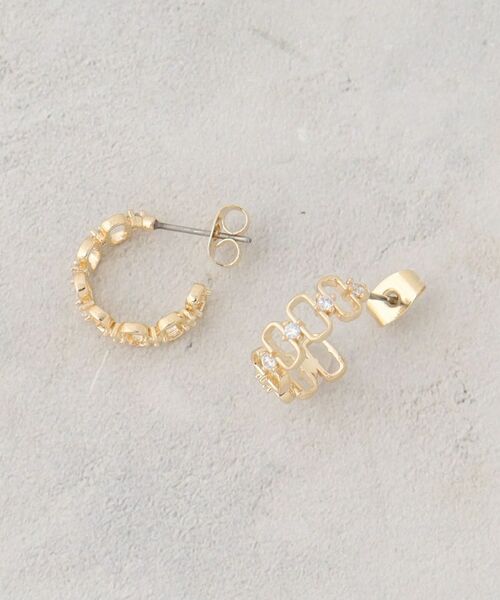 OPAQUE.CLIP / オペーク ドット クリップ ピアス・イヤリング | メタル×キュービックサークルピアス | 詳細1