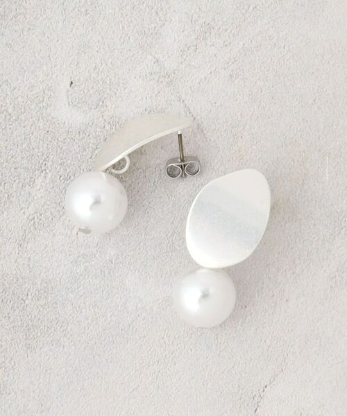 OPAQUE.CLIP / オペーク ドット クリップ ピアス・イヤリング | メタル×フェイクパール ボリュームピアス（シルバー(006)）
