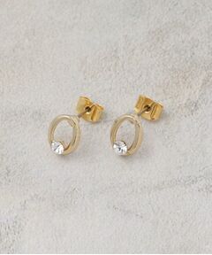 OPAQUE.CLIP / オペーク ドット クリップ ピアス・イヤリング | オーバルメタル×ビジューミニピアス