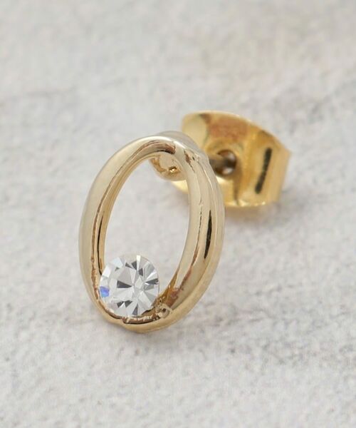 OPAQUE.CLIP / オペーク ドット クリップ ピアス・イヤリング | オーバルメタル×ビジューミニピアス | 詳細2