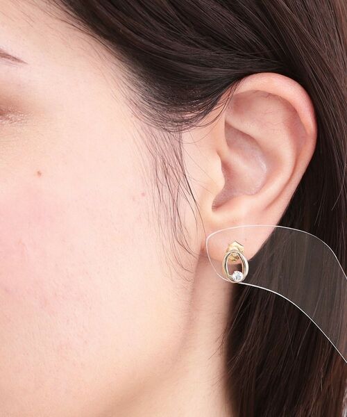 OPAQUE.CLIP / オペーク ドット クリップ ピアス・イヤリング | オーバルメタル×ビジューミニピアス | 詳細4