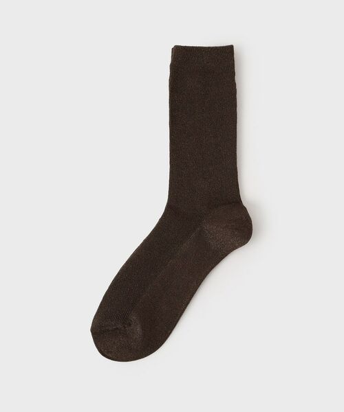 OPAQUE.CLIP / オペーク ドット クリップ ソックス | リブ入りラメソックス（ブラウン(044)）