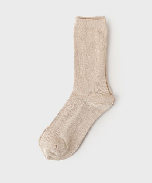 OPAQUE.CLIP / オペーク ドット クリップ ソックス | リブ入りラメソックス（ベージュ(052)）