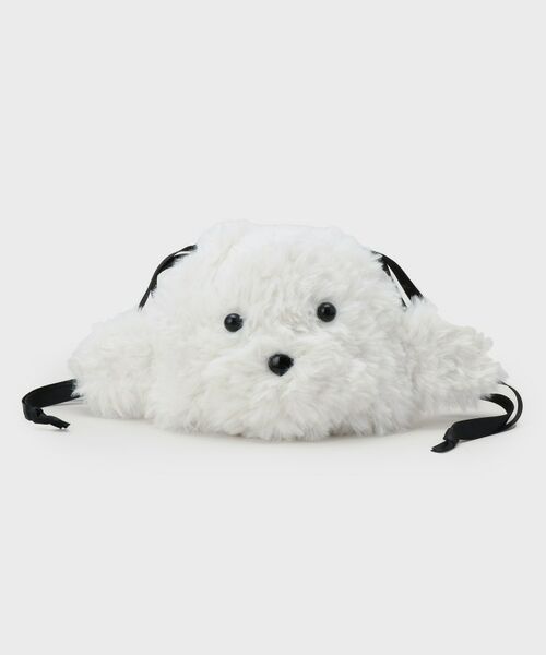 OPAQUE.CLIP / オペーク ドット クリップ ポーチ | フラッフィーアニマル巾着ポーチ（オフホワイト(003)）