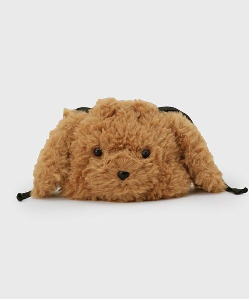 OPAQUE.CLIP / オペーク ドット クリップ ポーチ | フラッフィーアニマル巾着ポーチ（キャメルブラウン(041)）
