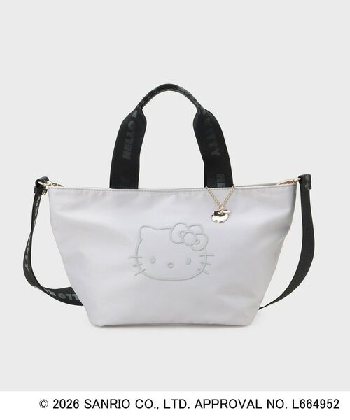 OPAQUE.CLIP / オペーク ドット クリップ ハンドバッグ | ◆【ハローキティ】2WAY立体フェイスプリントミドルバッグ（ライトグレー(011)）