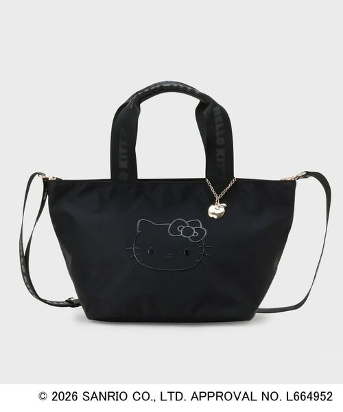 OPAQUE.CLIP / オペーク ドット クリップ ハンドバッグ | ◆【ハローキティ】2WAY立体フェイスプリントミドルバッグ（ブラック(019)）