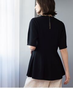 配色ライン ペプラムニット