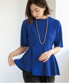 OPAQUE.CLIP / オペーク ドット クリップ ニット・セーター | 配色ライン ペプラムニット