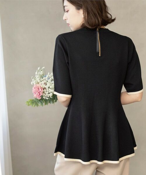 OPAQUE.CLIP / オペーク ドット クリップ ニット・セーター | 配色ライン ペプラムニット | 詳細10