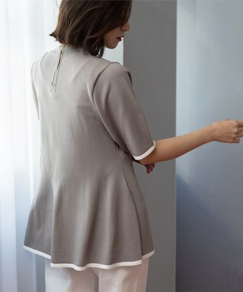 OPAQUE.CLIP / オペーク ドット クリップ ニット・セーター | 配色ライン ペプラムニット | 詳細13