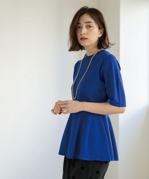 OPAQUE.CLIP / オペーク ドット クリップ ニット・セーター | 配色ライン ペプラムニット | 詳細25