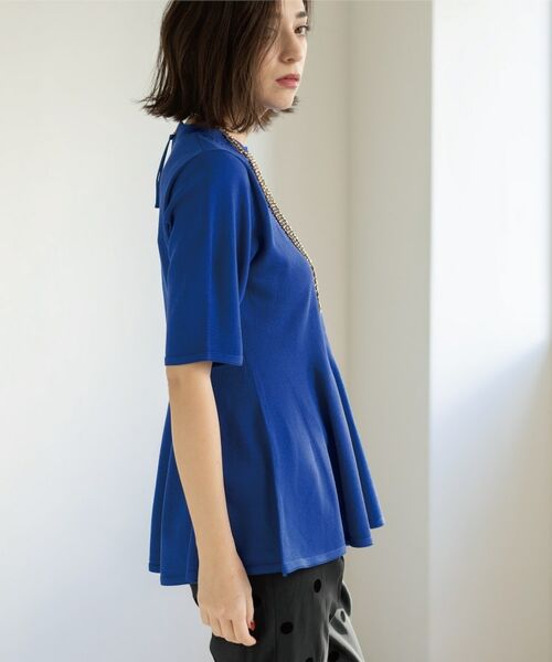 OPAQUE.CLIP / オペーク ドット クリップ ニット・セーター | 配色ライン ペプラムニット | 詳細28