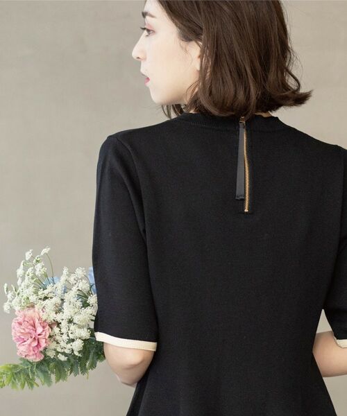 OPAQUE.CLIP / オペーク ドット クリップ ニット・セーター | 配色ライン ペプラムニット | 詳細6