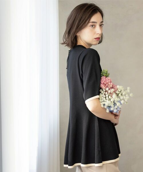 OPAQUE.CLIP / オペーク ドット クリップ ニット・セーター | 配色ライン ペプラムニット | 詳細8