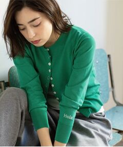 OPAQUE.CLIP / オペーク ドット クリップ カーディガン・ボレロ | 多ボタン 袖口刺繍クルーネックカーディガン