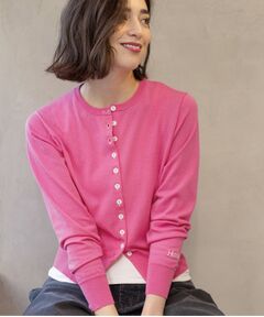 OPAQUE.CLIP / オペーク ドット クリップ カーディガン・ボレロ | 多ボタン 袖口刺繍クルーネックカーディガン