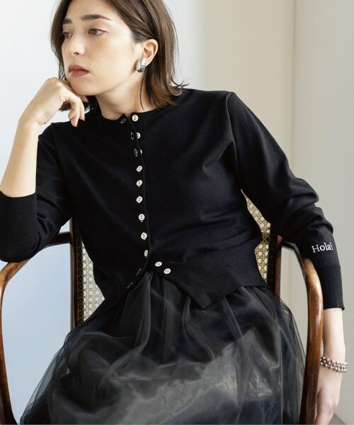 OPAQUE.CLIP / オペーク ドット クリップ カーディガン・ボレロ | 多ボタン 袖口刺繍クルーネックカーディガン | 詳細11