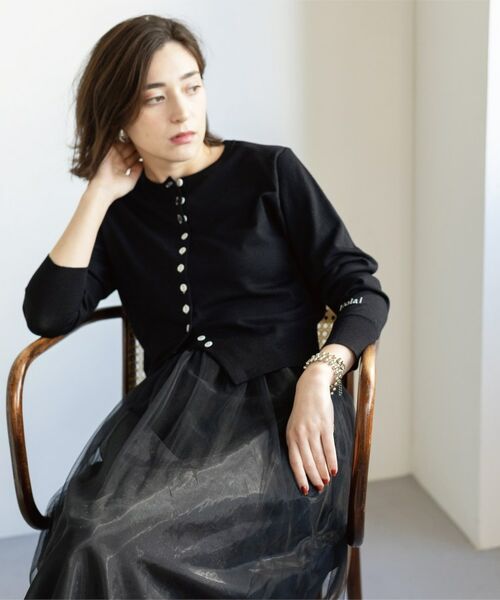 OPAQUE.CLIP / オペーク ドット クリップ カーディガン・ボレロ | 多ボタン 袖口刺繍クルーネックカーディガン | 詳細13